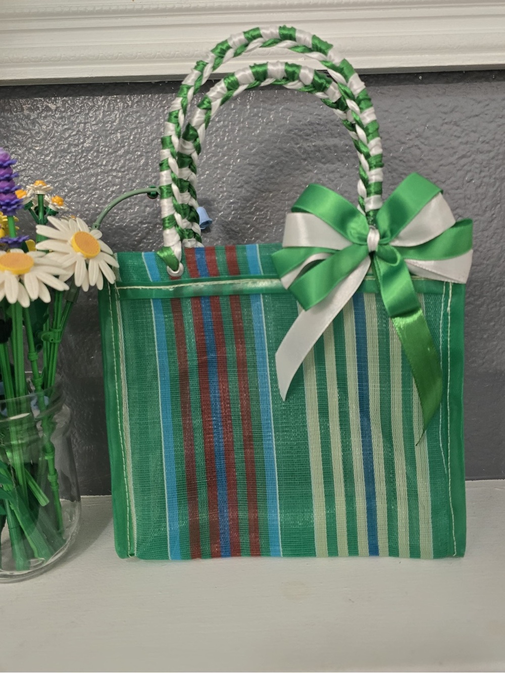 Traditional Mexican Mercado Tote  - Green Bolsita